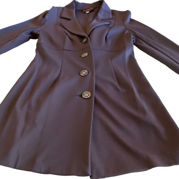 EUC Brown Bisou Bisou Blazer wth Gold Buttons - Picture 1 of 7